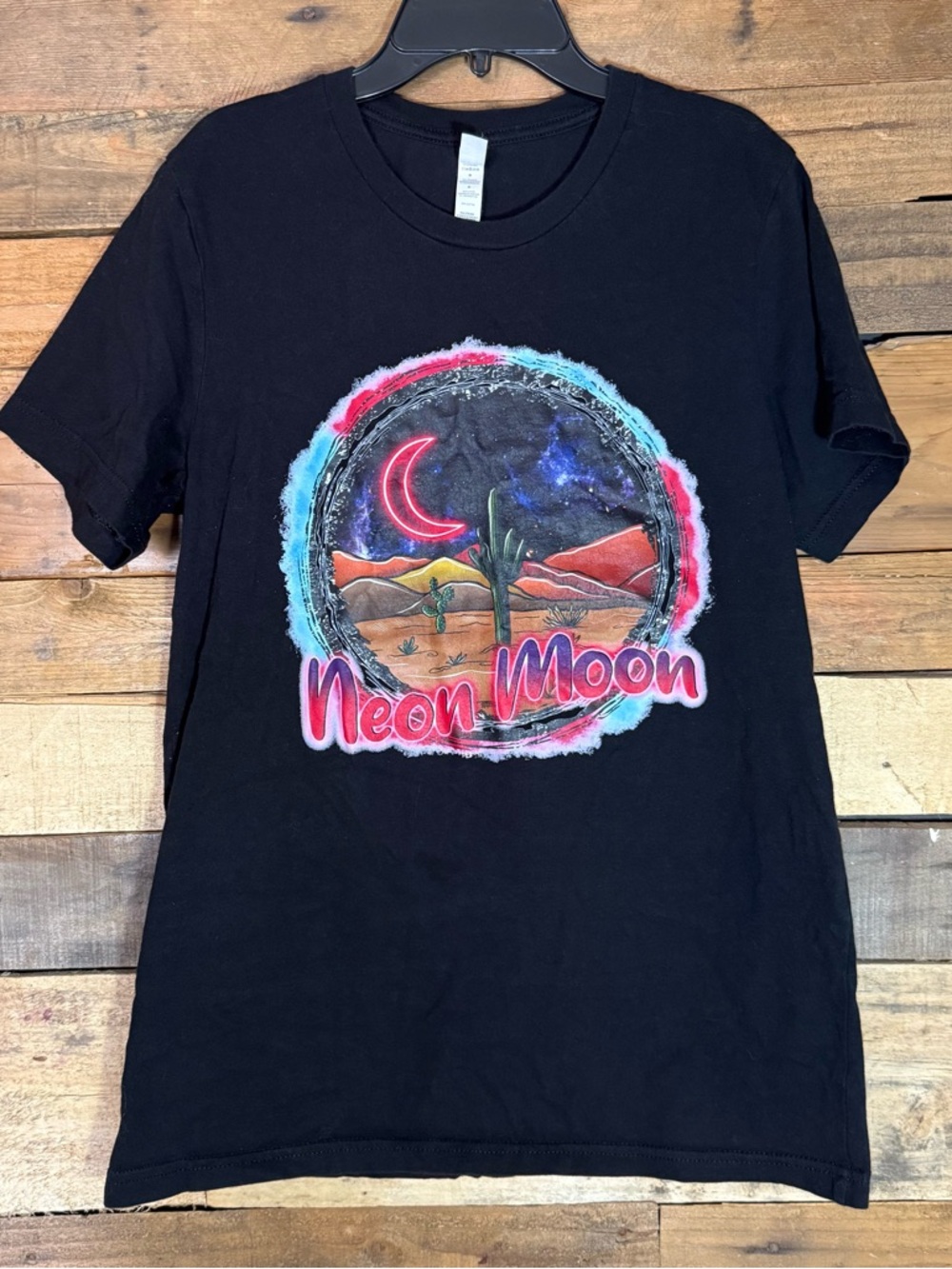 Bella Canvas Black T-shirt “Neon Moon”‎ size Medium